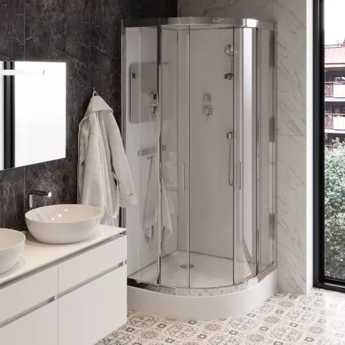 Кабина VIVA91/101 душевая Ceruttispa 100х100/90x90, Цвет профиля: Хром, Тип поддона: Низкий, Выбрать размер: 90х90, изображение 3