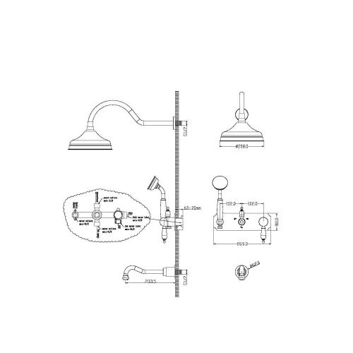 Душевая система встраиваемая   Boheme Tradizionale NERO 258, изображение 2