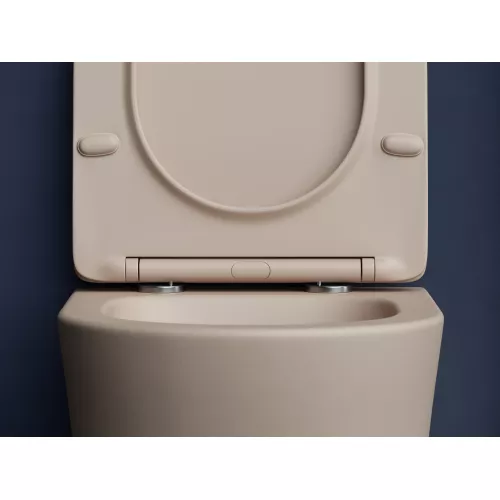 Подвесной унитаз CERAMICANOVA Balearica Rimless (цвет Капучино Матовый), Выбрать цвет: Капучино матовый, изображение 6