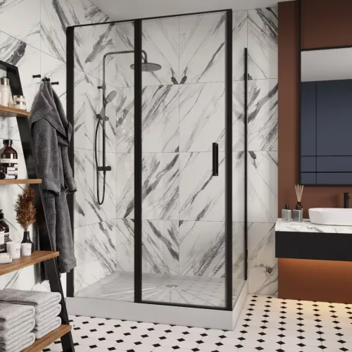 Душевой угол  VICTORIA120B Ceruttispa без поддона (90x120x195), Цвет профиля: Черный, Выбрать размер: 120х90, изображение 3