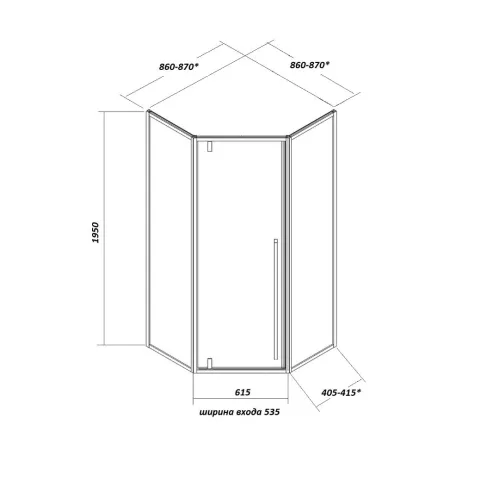 Душевой угол  C3AB  Ceruttispa без поддона (90x90x195), Цвет стекла: тонированное, Цвет профиля: Черный, Выбрать размер: 90х90, изображение 6