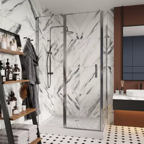 Душевой угол  VICTORIA120  Ceruttispa без поддона (90x120x195), Цвет профиля: Хром, Выбрать размер: 120х90, изображение 3