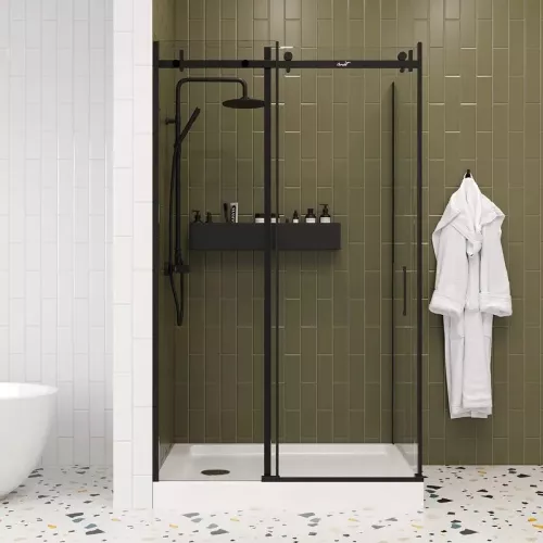 Душевой угол  CEZA'S120B  Ceruttispa без поддона (90x120x195), Цвет профиля: Черный, Выбрать размер: 120x90, изображение 3