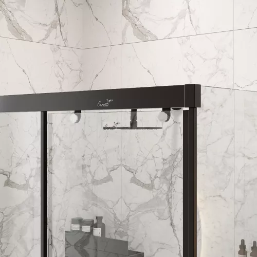 Душевой угол MARBELLA 120B L/R  Ceruttispa без поддона (80x120x190), Цвет профиля: Черный, Выбрать размер: 120х80, Ориентация: левая, изображение 5