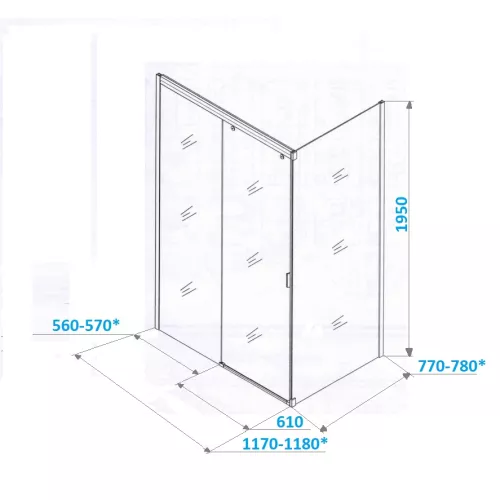 Душевой угол  MARBELLA 120 L/R  Ceruttispa без поддона (80x120x190), Цвет профиля: Хром, Выбрать размер: 120х80, Ориентация: левая, изображение 8