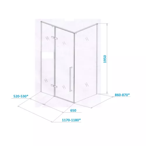 Душевой угол C1A  Ceruttispa без поддона (120x90x195), Цвет профиля: Черный, Выбрать размер: 120х90, изображение 13