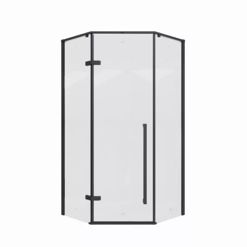 Душевой угол C2A  Ceruttispa без поддона (100x100x195), Цвет стекла: прозрачное, Цвет профиля: Черный, Выбрать размер: 100х100, изображение 6