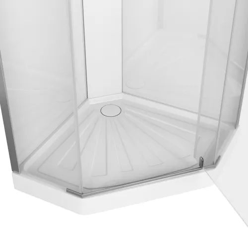 Кабина CHIKA901T душевая без крыши Ceruttispa (90x90x215-225), Цвет профиля: Хром, Тип поддона: Низкий, изображение 5