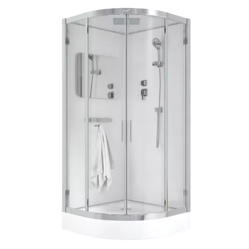 Кабина VIVA91/101 душевая Ceruttispa 100х100/90x90, Цвет профиля: Хром, Тип поддона: Низкий, Выбрать размер: 90х90, изображение 5