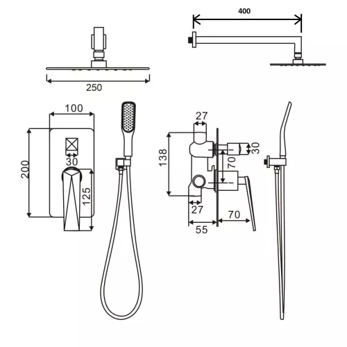 Душевая система встраиваемая Boheme VENTURO 374-W-2, изображение 2