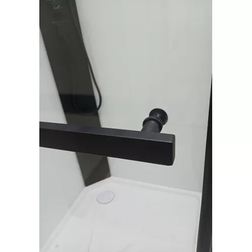 Кабина CHIKA901B душевая без крыши Ceruttispa (90x90x215-225), Цвет профиля: Черный, Тип поддона: Низкий, изображение 10