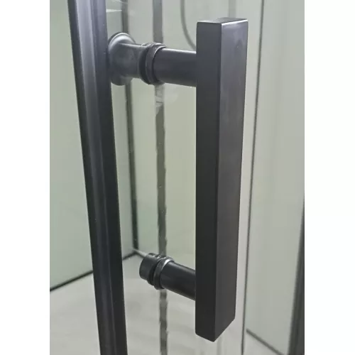 Кабина KORRA90B душевая без крыши Ceruttispa (90x90x205), Цвет профиля: Черный, Тип поддона: Низкий, изображение 8