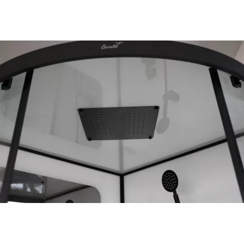 Кабина VIVA101B/VIVA91B душевая Ceruttispa 100x100/90х90, Цвет профиля: Черный, Тип поддона: Низкий, Выбрать размер: 100х100, изображение 7