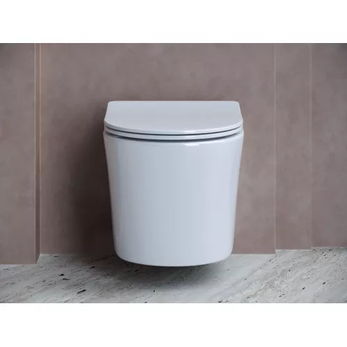 Подвесной унитаз CERAMICANOVA  Balearica  Rimless, Выбрать цвет: Белый, изображение 3