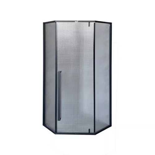 Душевой угол  C3ABD  Ceruttispa без поддона (90x90x195), Цвет стекла: рифленое, Цвет профиля: Черный, Выбрать размер: 90х90, изображение 8