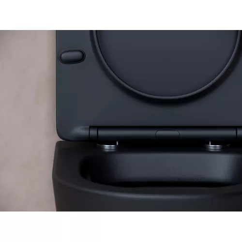 Подвесной унитаз CERAMICANOVA Balearica Rimless (цвет Черный Матовый), Выбрать цвет: Черный матовый, изображение 7