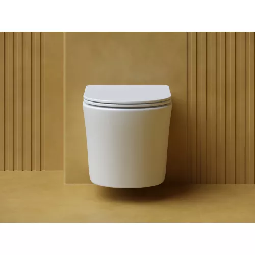 Подвесной унитаз CERAMICANOVA Balearica Rimless (цвет Белый Матовый), Выбрать цвет: Белый матовый, изображение 3