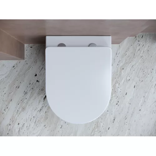 Подвесной унитаз CERAMICANOVA  Balearica  Rimless, Выбрать цвет: Белый, изображение 5