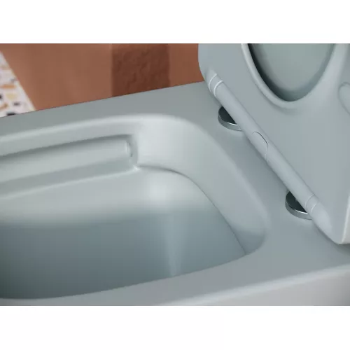 Подвесной унитаз CERAMICANOVA Balearica Rimless (цвет Антрацит Матовый), Выбрать цвет: Антрацит матовый, изображение 5