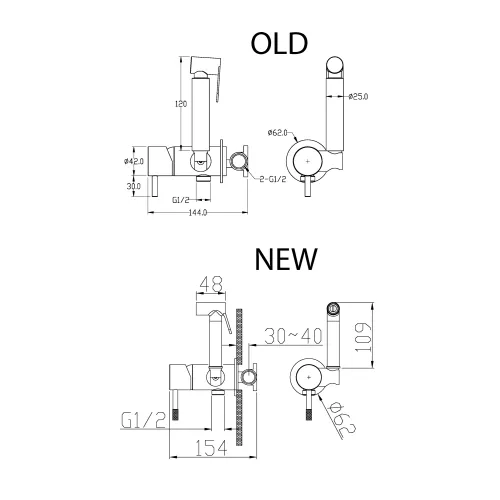 Душ  гигиенический BOHEME UNO MattGold 467-MG, Выбрать цвет: Золото матовое, изображение 2