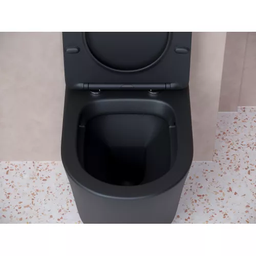 Подвесной унитаз CERAMICANOVA Balearica Rimless (цвет Черный Матовый), Выбрать цвет: Черный матовый, изображение 5