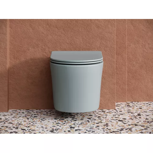 Подвесной унитаз CERAMICANOVA Balearica Rimless (цвет Антрацит Матовый), Выбрать цвет: Антрацит матовый, изображение 3