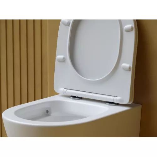 Подвесной унитаз CERAMICANOVA Balearica Rimless (цвет Белый Матовый), Выбрать цвет: Белый матовый, изображение 6