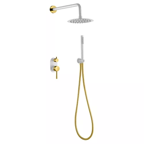 Душевая система встраиваемая  Boheme Uno 464-WG, Выбрать цвет: Белый/золото