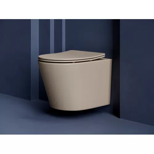 Подвесной унитаз CERAMICANOVA Balearica Rimless (цвет Капучино Матовый), Выбрать цвет: Капучино матовый, изображение 2