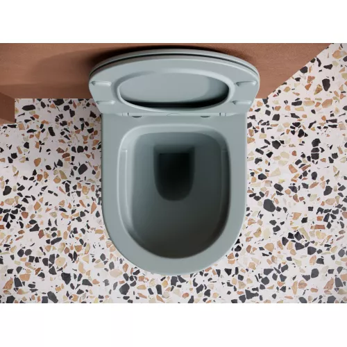 Подвесной унитаз CERAMICANOVA Balearica Rimless (цвет Антрацит Матовый), Выбрать цвет: Антрацит матовый, изображение 4