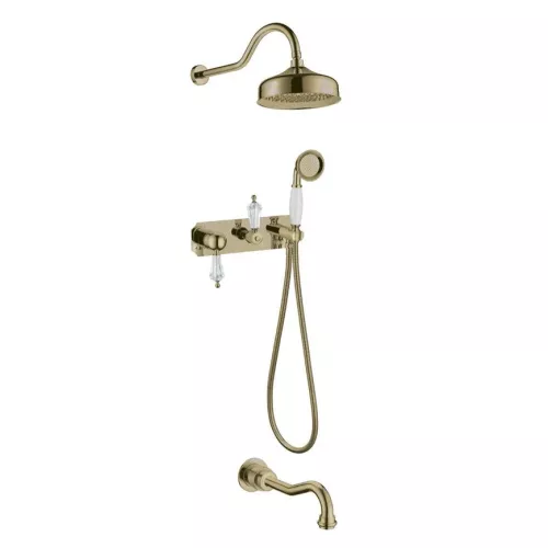 Душевая система встраиваемая  Boheme MEDICI CRYSTAL 308-SW, Выбрать цвет: Бронза/хрусталь