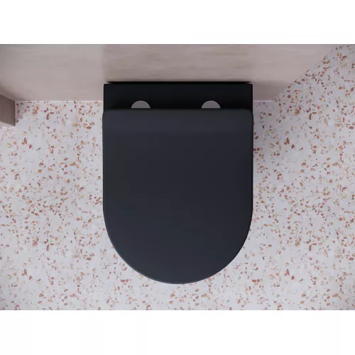 Подвесной унитаз CERAMICANOVA Balearica Rimless (цвет Черный Матовый), Выбрать цвет: Черный матовый, изображение 4