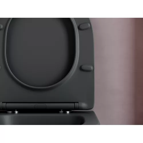 Подвесной унитаз CERAMICANOVA Balearica Rimless (цвет Темный антрацит матовый), Выбрать цвет: Темный антрацит матовый, изображение 7