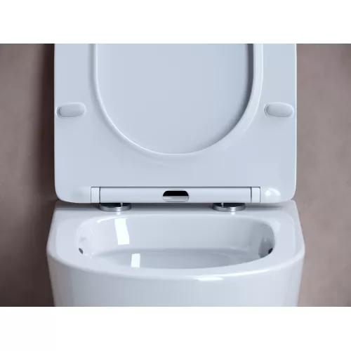 Подвесной унитаз CERAMICANOVA  Balearica  Rimless, Выбрать цвет: Белый, изображение 7