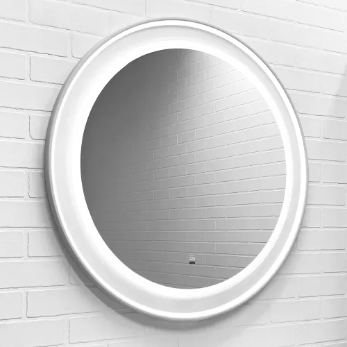 Зеркало для ванной Comforty Ереван-70 LED-подсветка, бесконтактный сенсор, антизапотевание, белый матовый, Антизапотевание (подогрев зеркала): Есть, Выбрать цвет: Белый