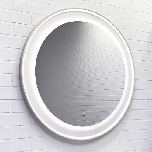 Зеркало для ванной Comforty Ереван-80 LED-подсветка, бесконтактный сенсор, серый шёлк, Антизапотевание (подогрев зеркала): Нет, Выбрать цвет: Серый шелк