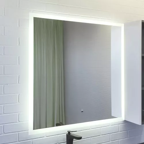 Зеркало для ванной Comforty Эдельвейс-90Э LED-подсветка, 88х88см, бесконтактный сенсор, изображение 3