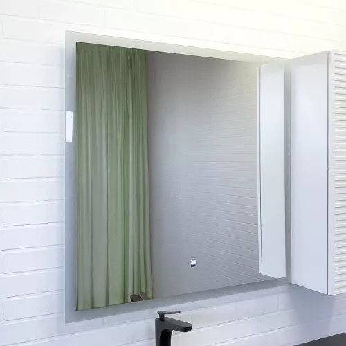 Зеркало для ванной Comforty Эдельвейс-90Э LED-подсветка, 88х88см, бесконтактный сенсор, изображение 2