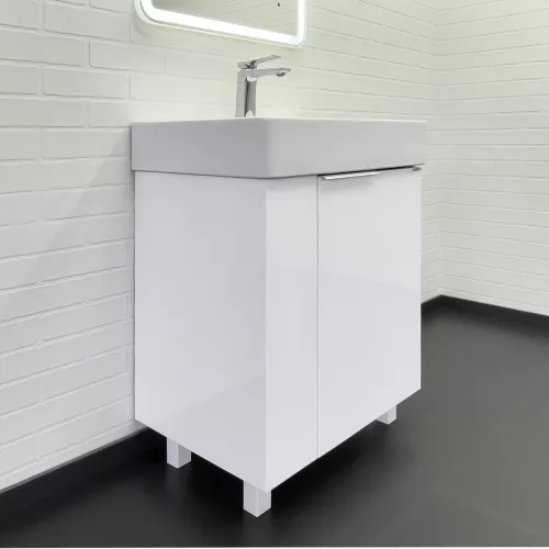 Напольная тумба-умывальник Comforty Асти 60Н белый глянец с раковиной CF3WL032, Выбрать цвет: Белый