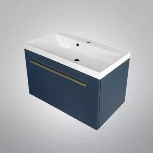 Тумба подвесная ACWEN МИРА 70/80/90 с раковиной Слим , темно-синий матовый, Выбрать размер: 70, Комплектация: с раковиной Comfort 70, изображение 5
