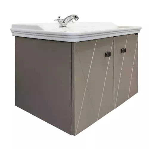 Мебель для ванной: COMFORTY. Тумба-умывальник "Кремона-80" латте с раковиной COMFORTY 50180 1 в магазине Акватория