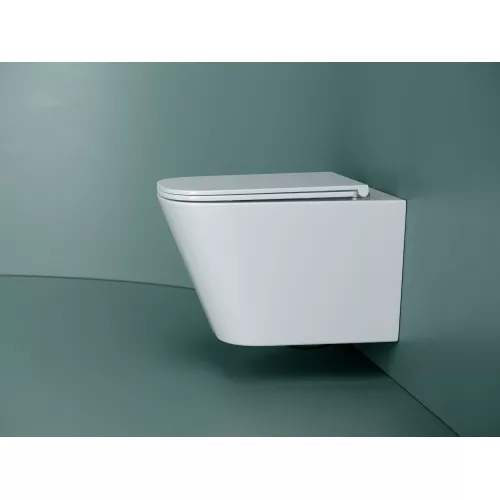 Подвесной унитаз CERAMICANOVA Union безободковый, смыв торнадо, Выбрать цвет: Белый, изображение 4