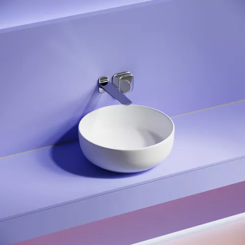 Раковина накладная CERAMICANOVA Taycan, круглая, 375x375x140, белая матовая, Выбрать цвет: Белый матовый, изображение 2