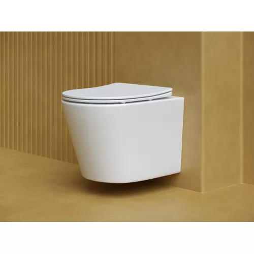 Подвесной унитаз CERAMICANOVA Balearica Rimless (цвет Белый Матовый), Выбрать цвет: Белый матовый, изображение 2