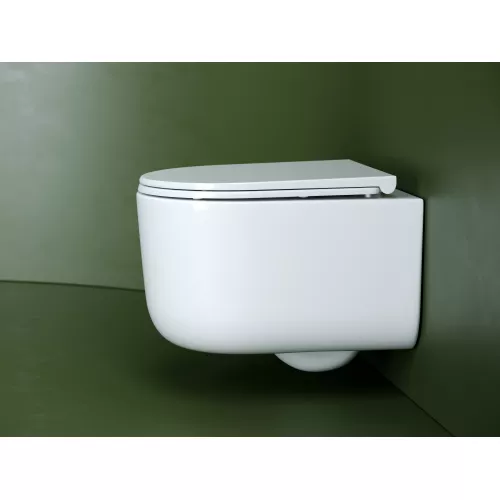 Подвесной унитаз CERAMICANOVA Ulma безободковый, смыв торнадо, Выбрать цвет: Белый, изображение 2