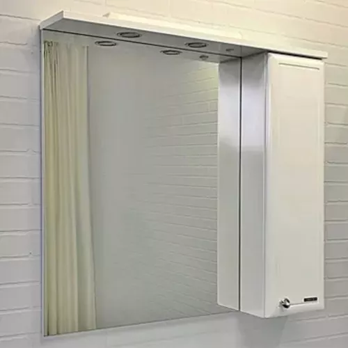 Мебель для ванной: COMFORTY. Зеркало-шкаф "Сочи-85/100" белый глянец 1 в магазине Акватория