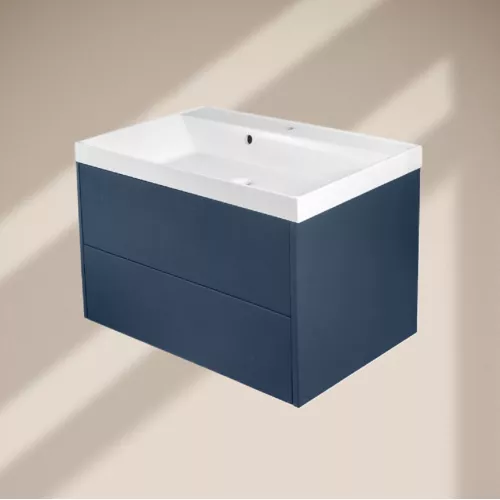 Тумба подвесная ACWEN МОДЕРН 80 темно-синий матовый с раковиной Слим 80, Выбрать цвет: тёмно-синий матовый, Выбрать размер: 80, изображение 5