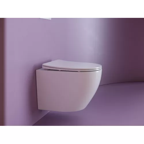 Подвесной унитаз CERAMICANOVA Uno Rimless, Выбрать цвет: Белый, изображение 4