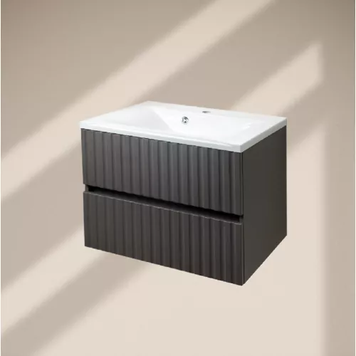 Тумба подвесная ACWEN Элеганс  грей софт с раковиной Комфорт 70, Выбрать цвет: Грей софт, Выбрать размер: 70, изображение 4