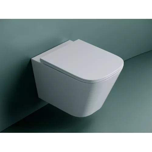 Подвесной унитаз CERAMICANOVA Union безободковый, смыв торнадо, Выбрать цвет: Белый, изображение 3